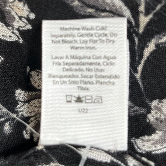 Time And Tru Floral Kimono Womens Black Size Small/Medium New - Picture 9 of 11